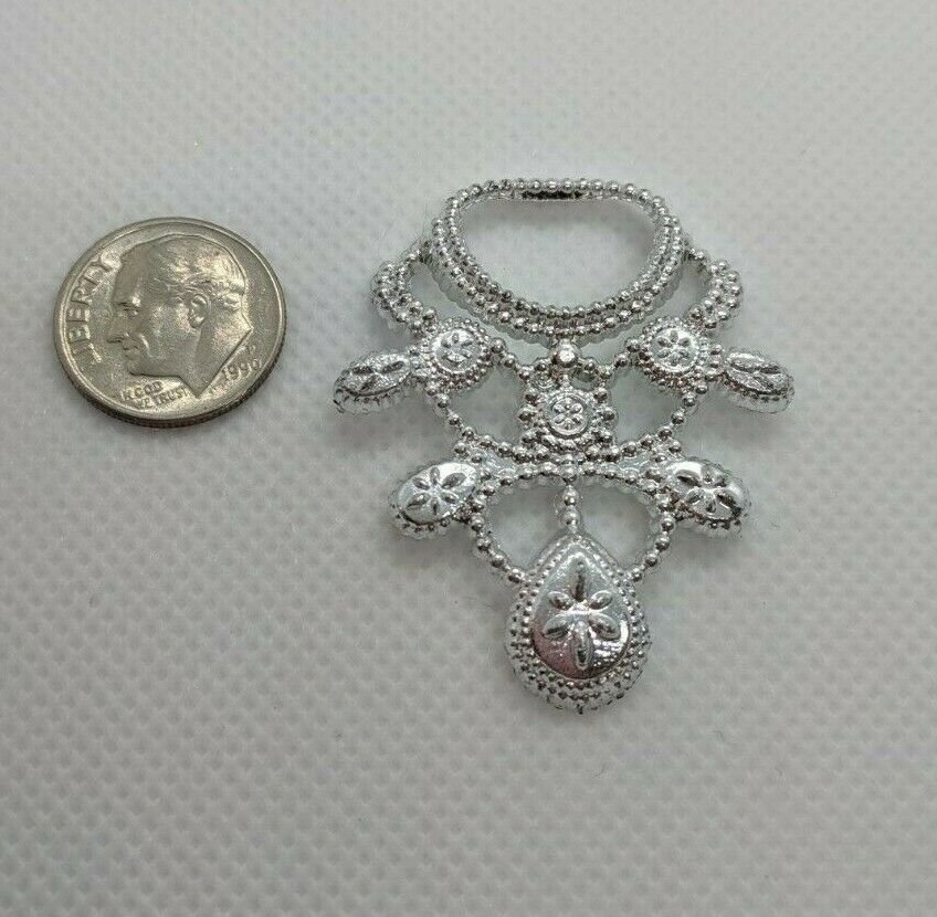 Fashion Doll Accessory Plastic Silver Chandelier Necklace