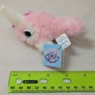 Applause Narwhal Mini Plush Keychain 3" Shaggy Lite Pink/White Very Soft! NWT