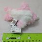 Applause Narwhal Mini Plush Keychain 3" Shaggy Lite Pink/White Very Soft! NWT