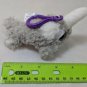 Applause Narwhal Mini Plush Keychain 3" Shaggy Light Gray/White Very Soft! NWT