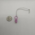 Doll Accessory Magenta Pacifier on Silver String Necklace