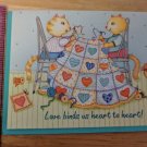 Joyfully Yours Outreach Cats Quilting Small Blank Note Card Unused Vintage