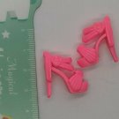 Fashion Doll Shoes Pair of Strappy Pink High Heel Sandals, Hearts Accents