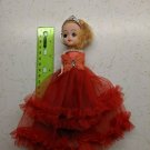 Confused Teen Girl Keychain Doll 7" Tall Red Tulle Butterfly Princess Dress