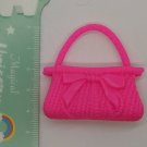 12" Fashion Doll Accessory Pink Basket Weave Purse Bag w/ Bow Accent