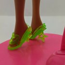 Fashion Doll Transparent Green Star High Heel Shoes Fits Curved Foot Barbie