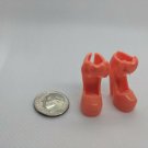 12" Curve Foot Fashion Doll Coral High Heel Sandal Shoe Pair Bow & Heart