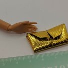 11.5" Fashion Doll Accessory Gold Foil Clutch Purse TORN Barbie size NO DOLL