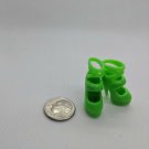 12" Curve Foot Fashion Doll Green High Heel Closed Toe Strappy Sandal Shoe Pair