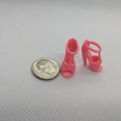 12" Fashion Doll Pair of Pink High-heel Center Strap Sandal Shoes for Curve Foot