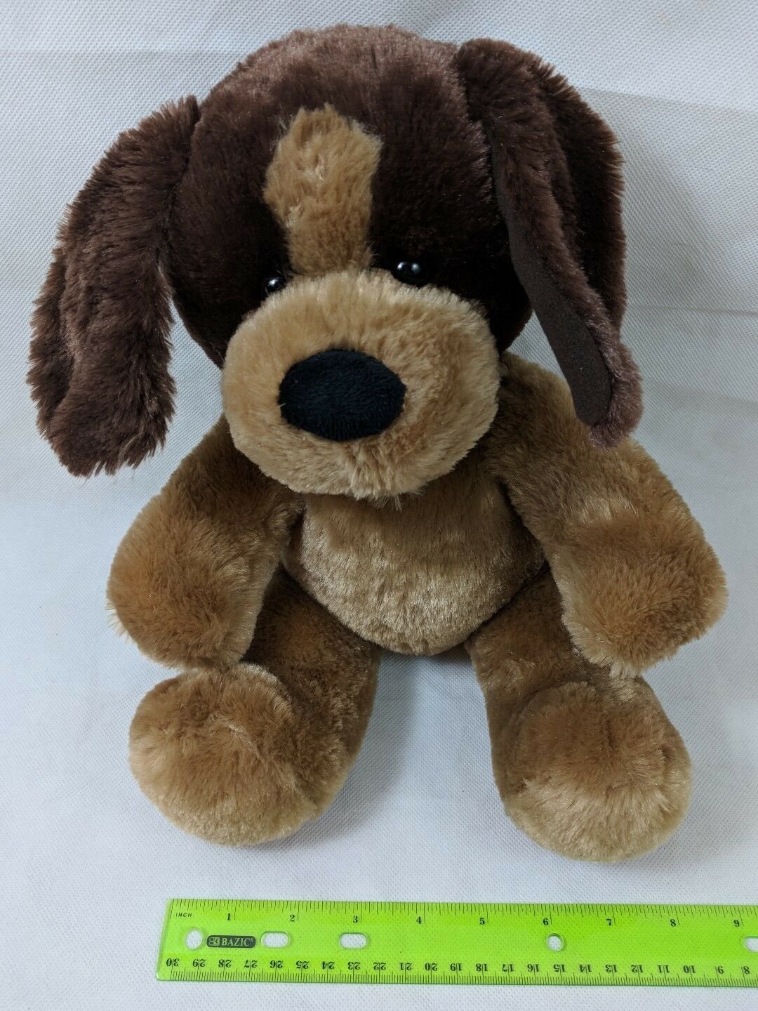 Build A Bear Workshop Brown & Dark Brown Puppy Dog Seated Plush 14" Stuffed Toy