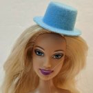 Lite Blue Craft Doll Hat 7/8" Hole, 1 5/8" Brim, 3/4" Tall **HAT ONLY, NO DOLL**