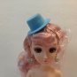 Lite Blue Craft Doll Hat 7/8" Hole, 1 5/8" Brim, 3/4" Tall **HAT ONLY, NO DOLL**