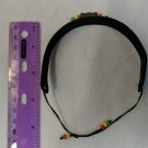 Headband or Collar? 18" Doll Accessory Black w/ Wood/Green/Yellow/Red Beads