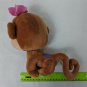 Littlest Pet Shop Bobblehead Monkey Plush Brown Purple Eyes Pink Bow 2005 Hasbro