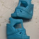 12" Curved Foot Doll Pair of Light Blue Wedge Heel Shoes *Buy 5+ Free US Ship*