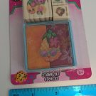 Shopkins Stamp Set w/ 3 Stamps & 1 Ink Pad for Paper Crafts, Scrapbook, etc. NEW