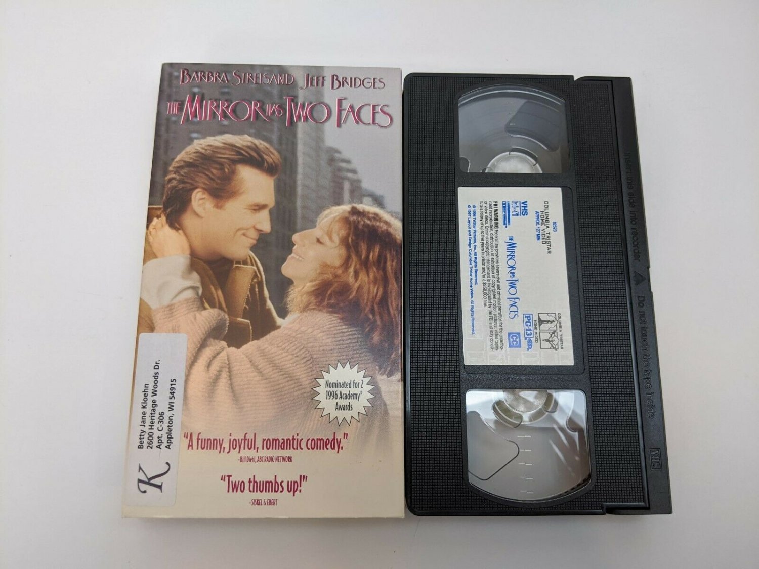 The Mirror Has Two Faces Movie VHS Tape Barbra Streisand Jeff Bridges Fullscrn