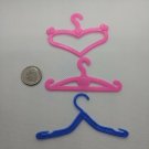 Barbie Dollhouse Clothing Hanger Lot of 3 Blue & Pink