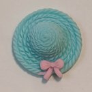 Aqua Resin Hat Flatback/Doll Craft Accessory 1" Wide **HAT ONLY, NO DOLL**