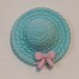 Aqua Resin Hat Flatback/Doll Craft Accessory 1" Wide **HAT ONLY, NO DOLL**
