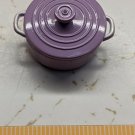 Miniature Dollhouse Metal Dutch Oven Pot & Lid Pastel Purple Color 2mm Across