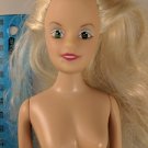 12" Fashion Doll Blonde Hair Green Eyes White Eyeshadow Nude for Play/OOAK