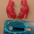 Mattel Barbie Shoes Clear Pink Heels w/ Bow, Above-Ankle Straps Fashionista