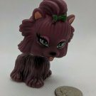 Plastic Puppy Dog Figurine Doll Pet 2.25" Tall Turning Head Burgundy-Purple