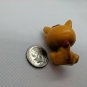 Plastic Cat Kitten Figurine Doll Pet 1.5" Tall Tan & Red Sitting Kitty