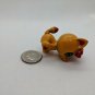 Plastic Cat Kitten Figurine Doll Pet 1.5" Tall Tan & Red Sitting Kitty