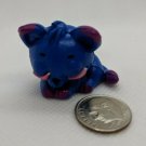 Plastic Cat Kitten Figurine Doll Pet 1.5" Long Blue & Purple Sleeping Kitty