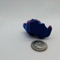 Plastic Cat Kitten Figurine Doll Pet 1.5" Long Blue & Purple Sleeping Kitty