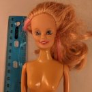12" Fashion Doll Red Hair Pink Streak Blue Eyes Nude for Play/OOAK