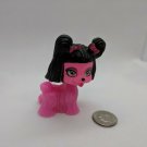 Plastic Puppy Dog Figurine Doll Pet 2.25" Tall Turning Head Pink/Black Terrier