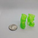 12" Curve Foot Fashion Doll Clear Green High Heel Strappy Sandal Shoe Pair