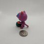 Plastic Cat Kitten Figurine Doll Pet 1.5" Tall Purple/Orange Kitty w/ Yarnball
