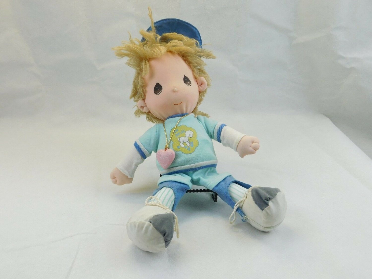 Applause Precious Moments BOBBY Baseball Player Plush Doll 15" 1985 Sam Butcher
