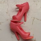 12" Curved Foot Doll Pair of High Heel Shoes Pink Open Toe *Buy 5+ Free US Ship*