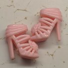12" Curved Foot Doll Pair of Light Pink High Heel Shoes *Buy 5+ Free US Ship*