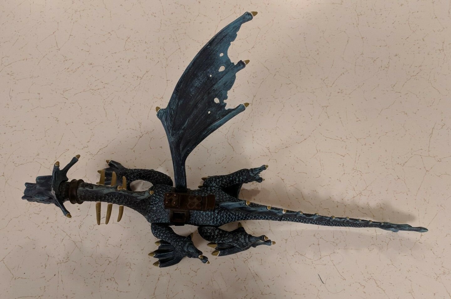 Mega Bloks Dragons Blue Dragon - Loose, Missing 1 Wing, Broken Crest Horn