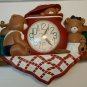 Burwood Products Plastic Clock Teddy Bears & Cookie Jar **NOT WORKING**