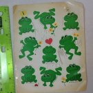 1979 Ambassador / Hallmark "Happy Frog w/ Insects & Flowers" Stickers - 1 Sheet