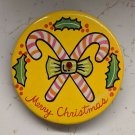 VTG 1980s Merry Christmas Candy Cane Round Pin *AS-IS - NOT WORKING LIGHT*