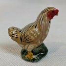 Tan/Black Chicken Animal Figurine 1.75" Tall for Diorama, Christmas Village etc.