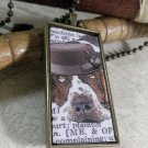 Steampunk Necklace: Brass Rectangle, Steampunk Dog Pendant - Temperate Bassett Hound