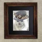 Steampunk Cat - Dictionary Art: Cogent Angora Cat in Steampunk Hat