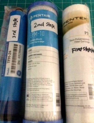 New Pentek REO-Pure Stage Compatible Filter EPM-10, P5 And GE 24 GPD Membrane Set of 3
