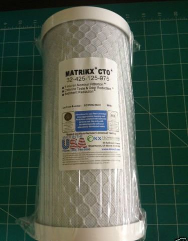 New KX Matrikx 10" &Atilde;� 4&Acirc;&frac14;" Extruded Activated Carbon Block Filter 10 M 32-450-125-975