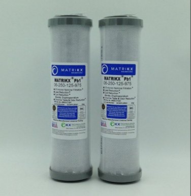 KX MATRIKX Pb1 10" Length Extruded Carbon Block Filter Cartridge 2 PK 06-250-125